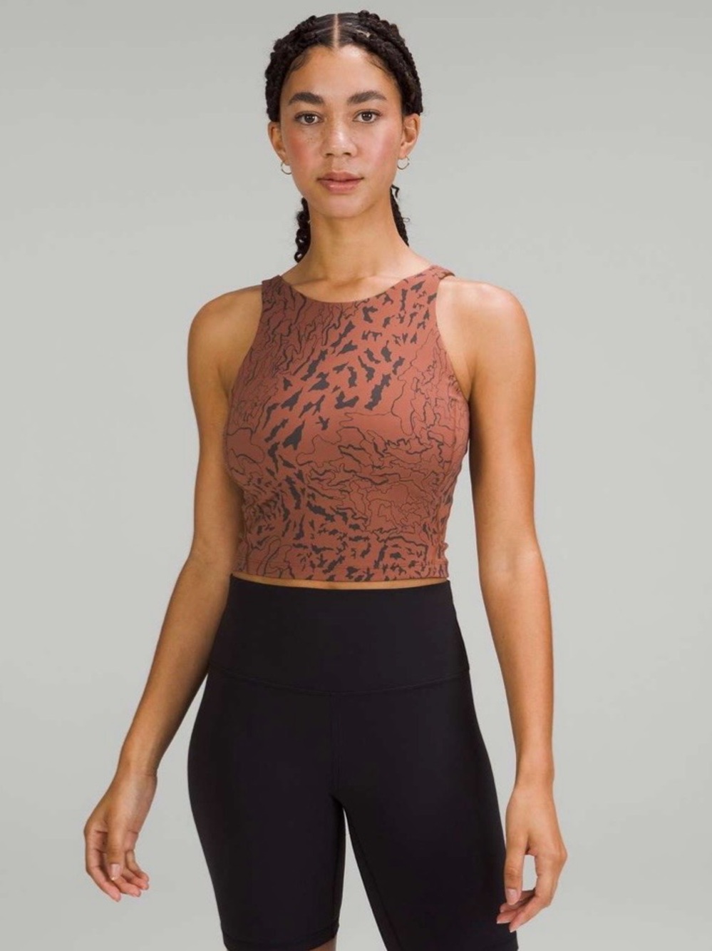 Lululemon Align High-Neck Tank Top size 6 Camo Contour Jacquard Ancient Copper